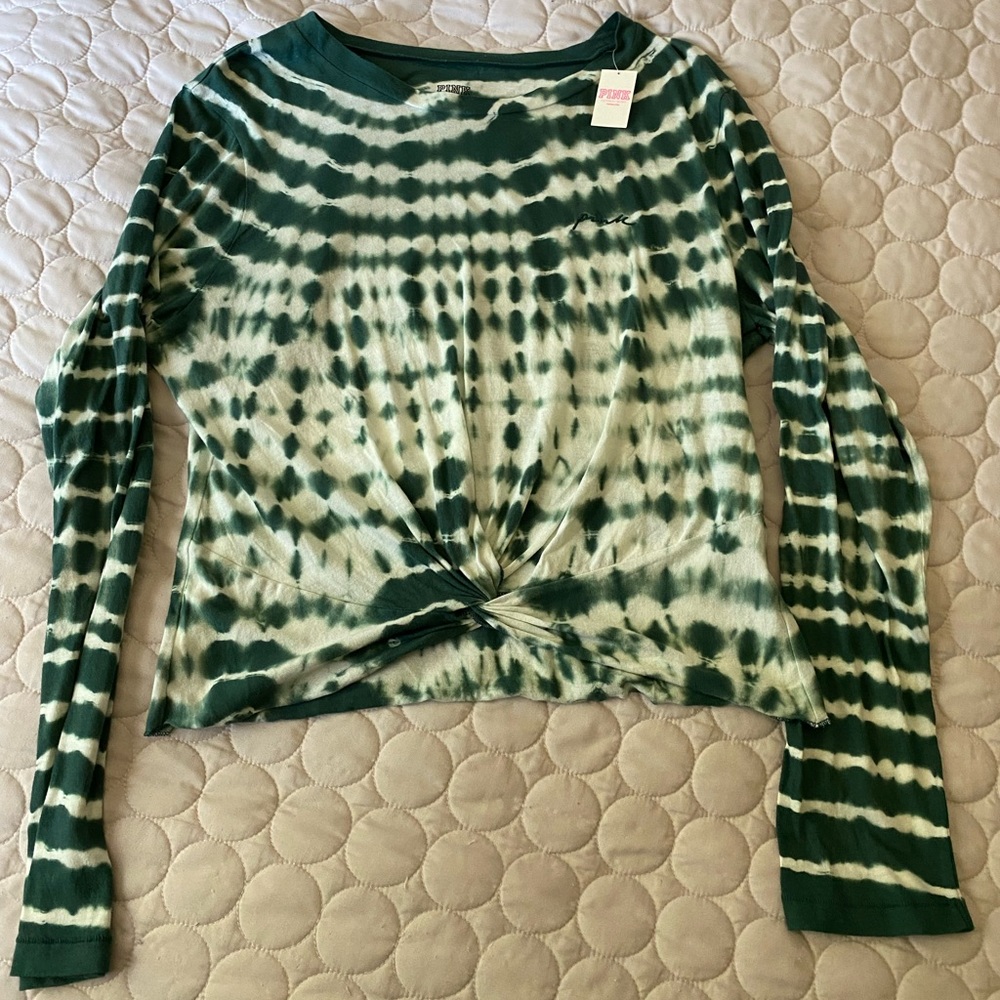 Victoria’s Secret PINK Long Sleeve Shirt.  Crossed, Tie Dye. Size Large.